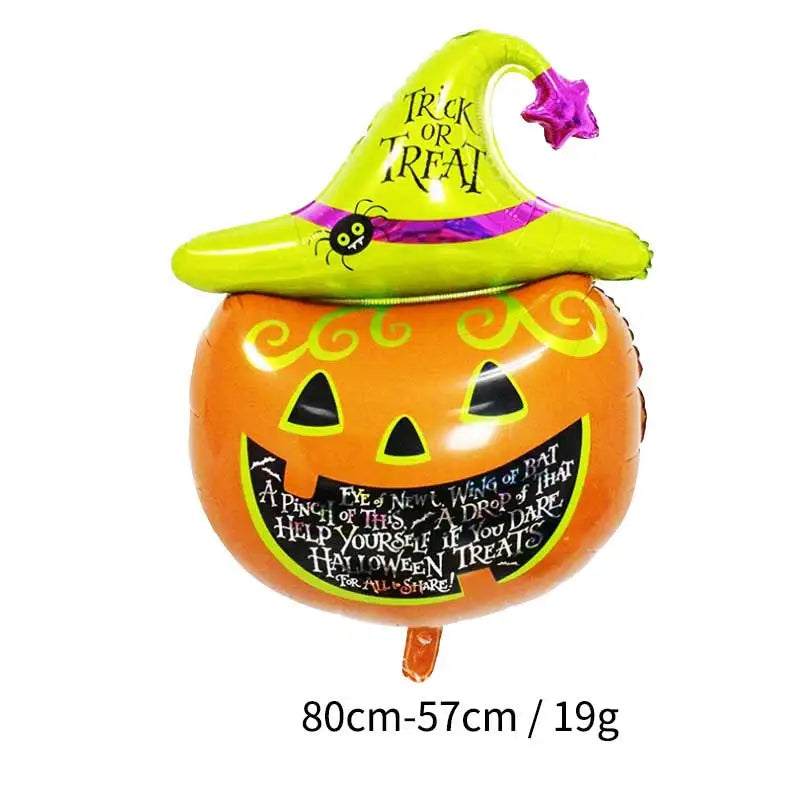 Halloween Party DIY Decorations Aluminum Foil Balloons Pumpkin Bat Spider