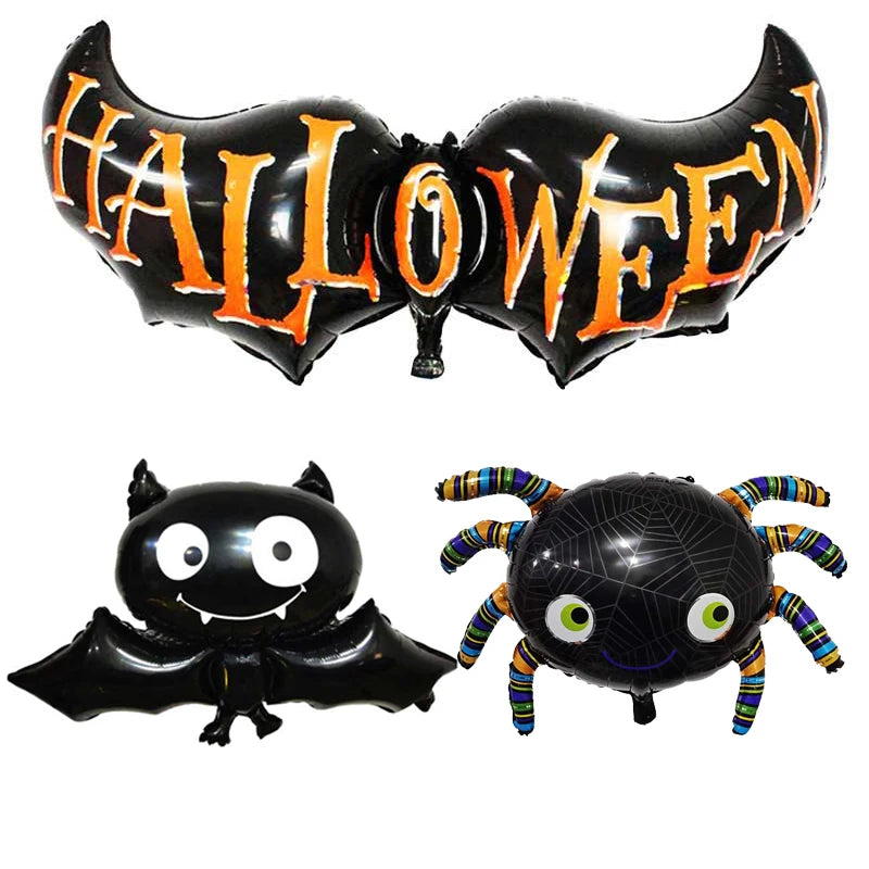 Halloween Party DIY Decorations Aluminum Foil Balloons Pumpkin Bat Spider