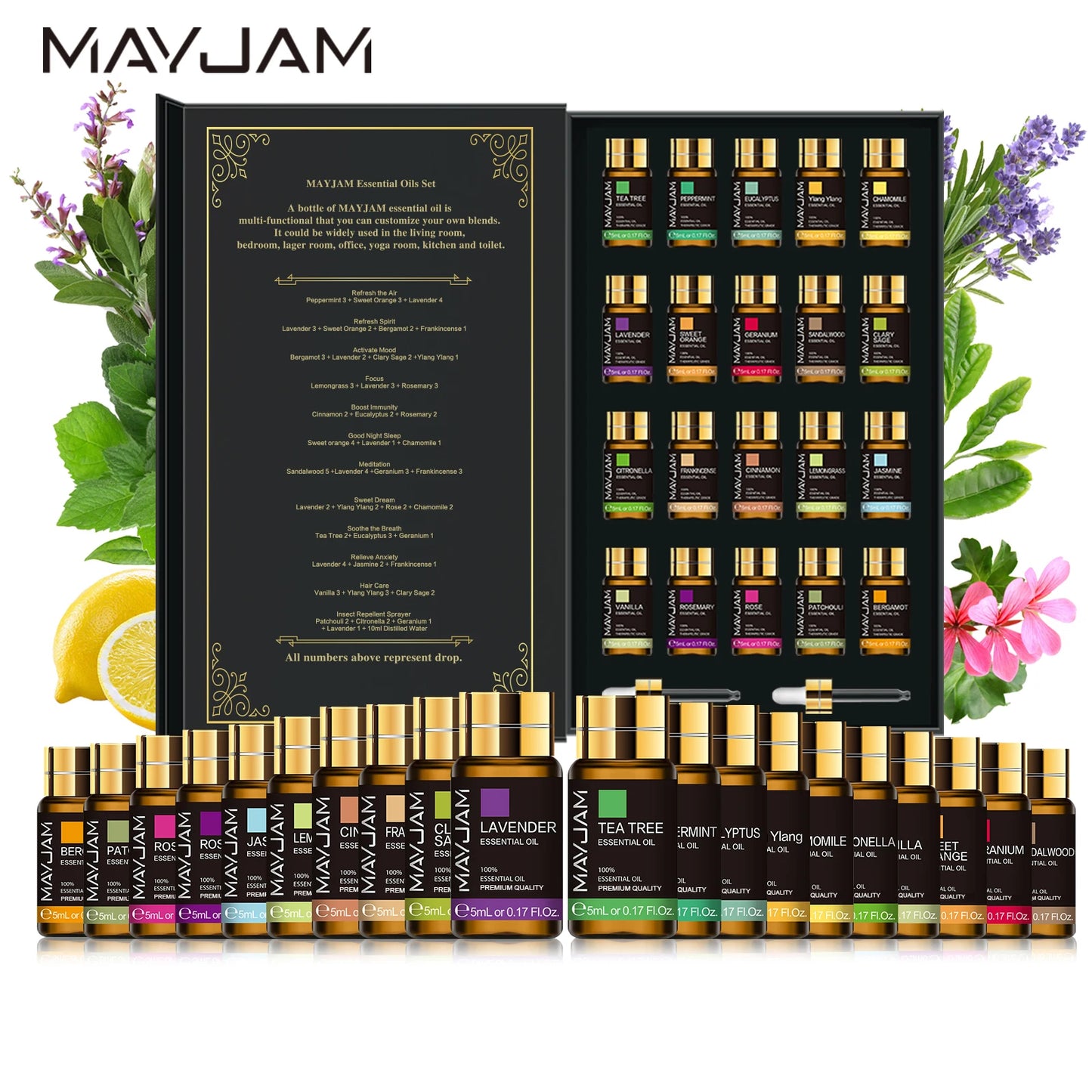 20pcs Kits Gift Box Essential Oil for Diffuser Pure Natural Plant Extract