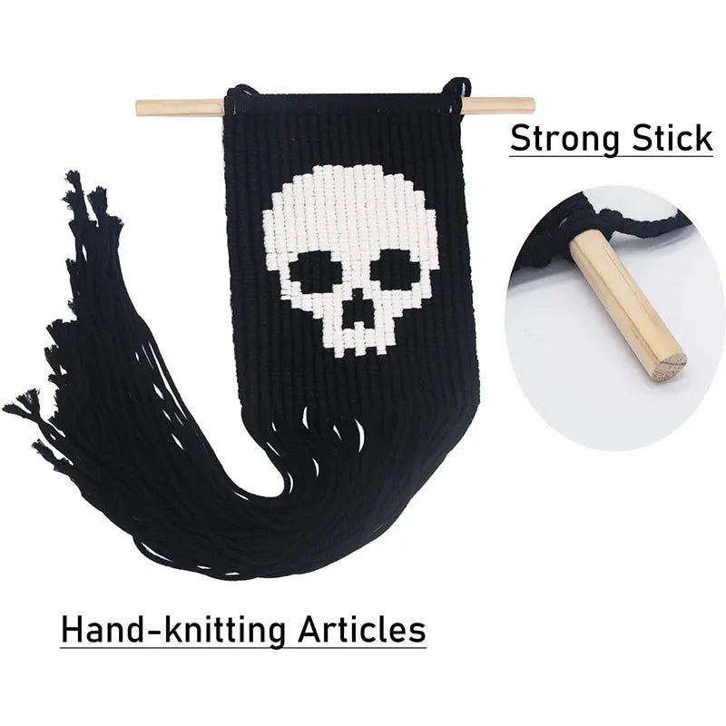 Skull Fringe Wall Hanging Halloween Day
