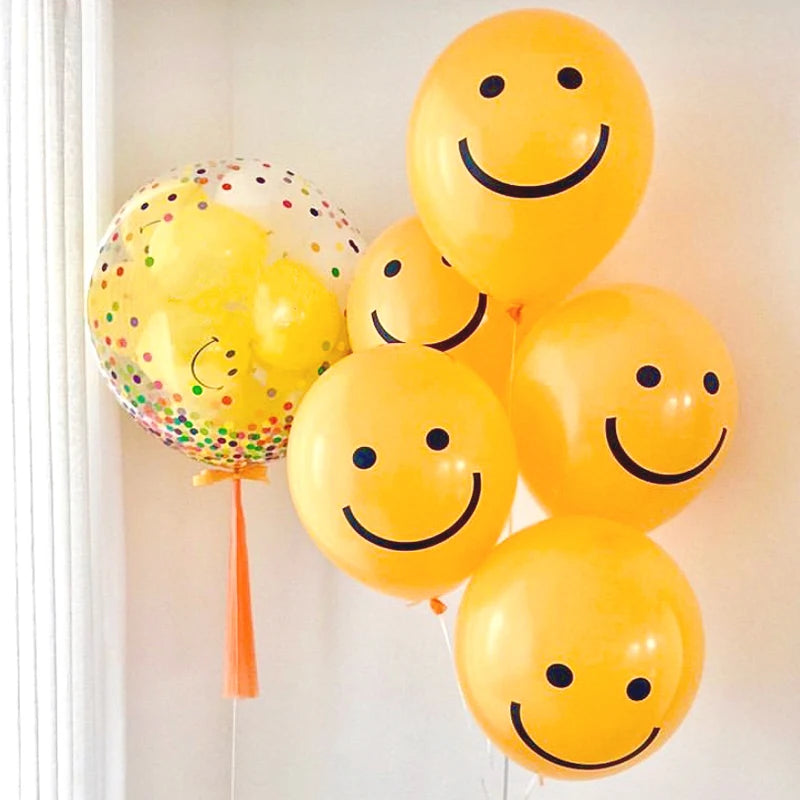 100pcs Orange Smile Latex Balloons 10inch
