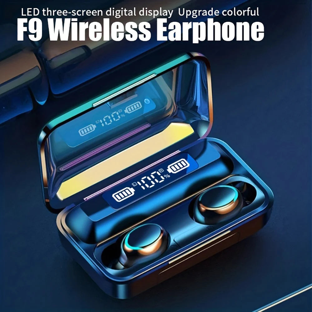 Wireless Earphones Bluetooth LED Dislpaly Waterproof