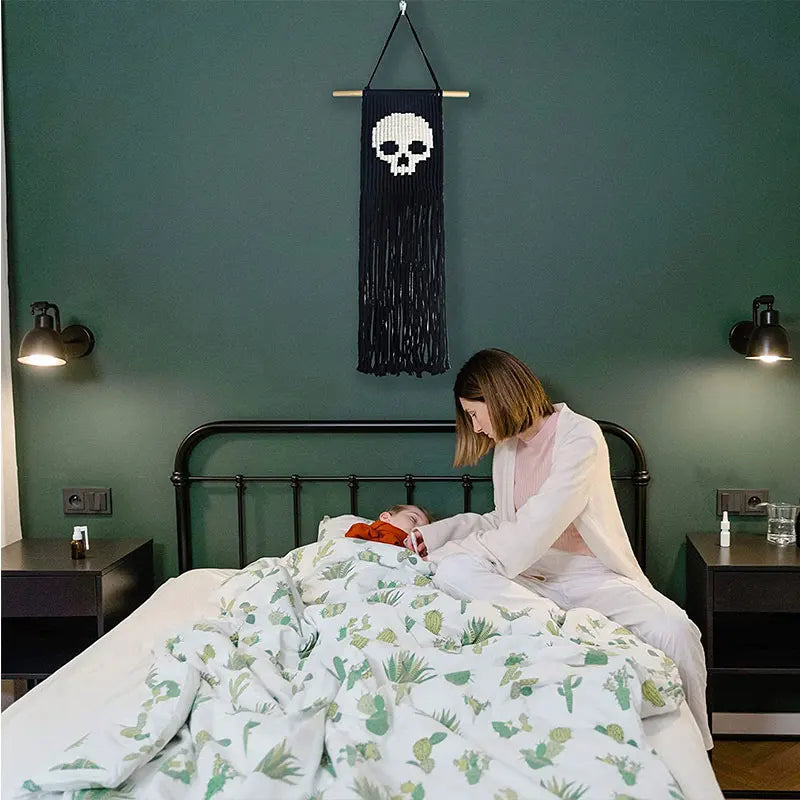 Skull Fringe Wall Hanging Halloween Day