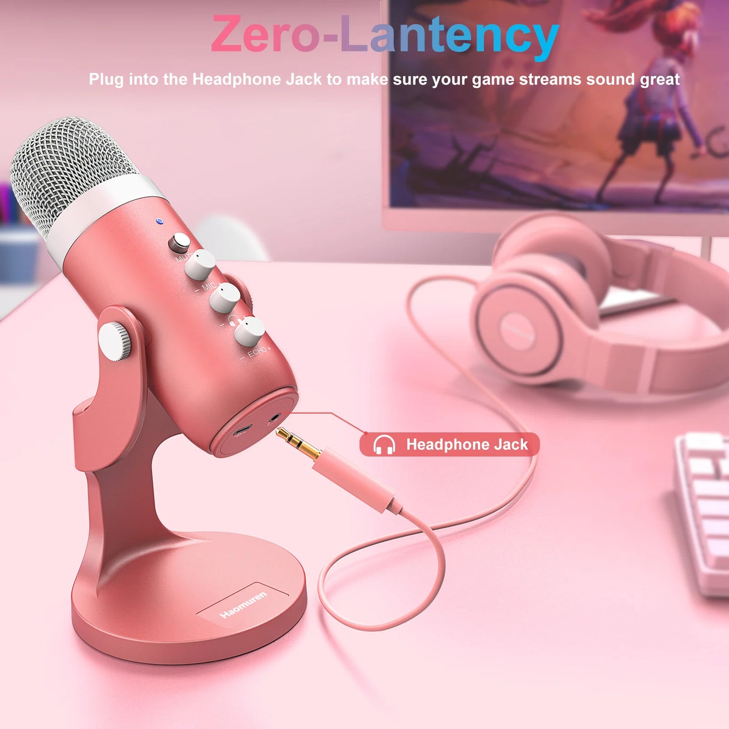 USB Computer Mic, for PC phone with Headphone