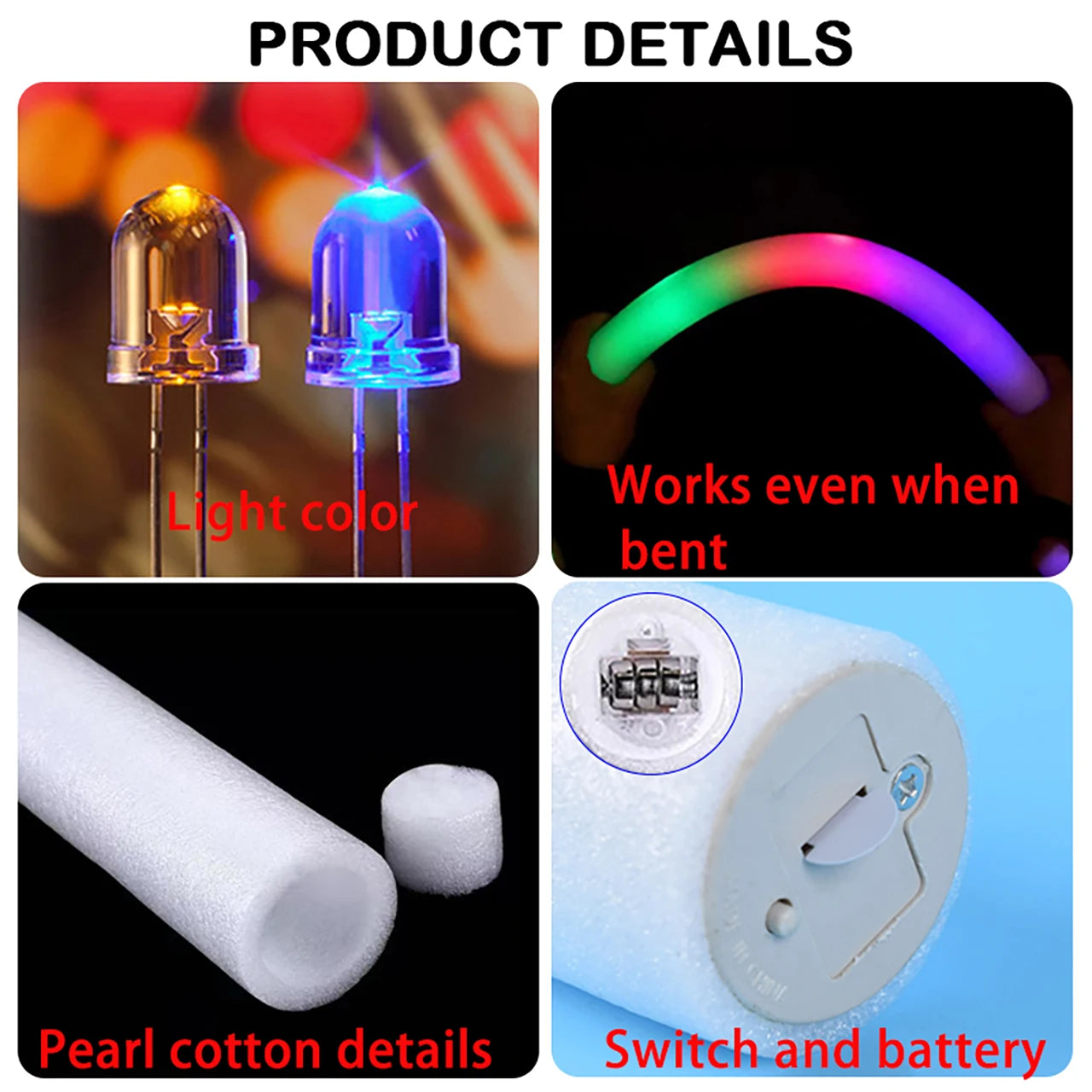 Bulk Orange LED Glow Sticks, 15, 30, 50, 60 Pack