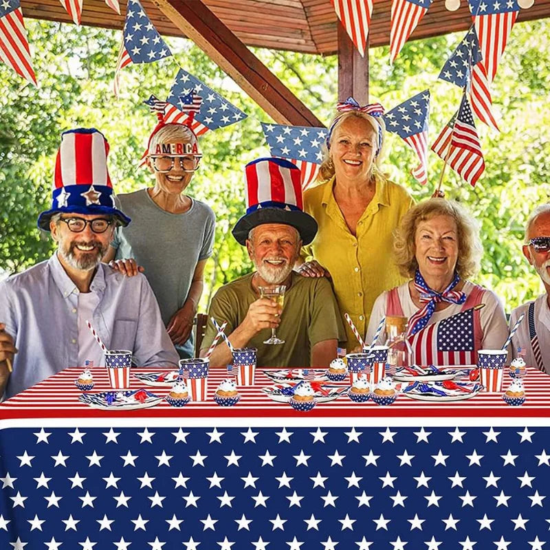 American Flag Plastic Disposable Tablecloths Rectangle