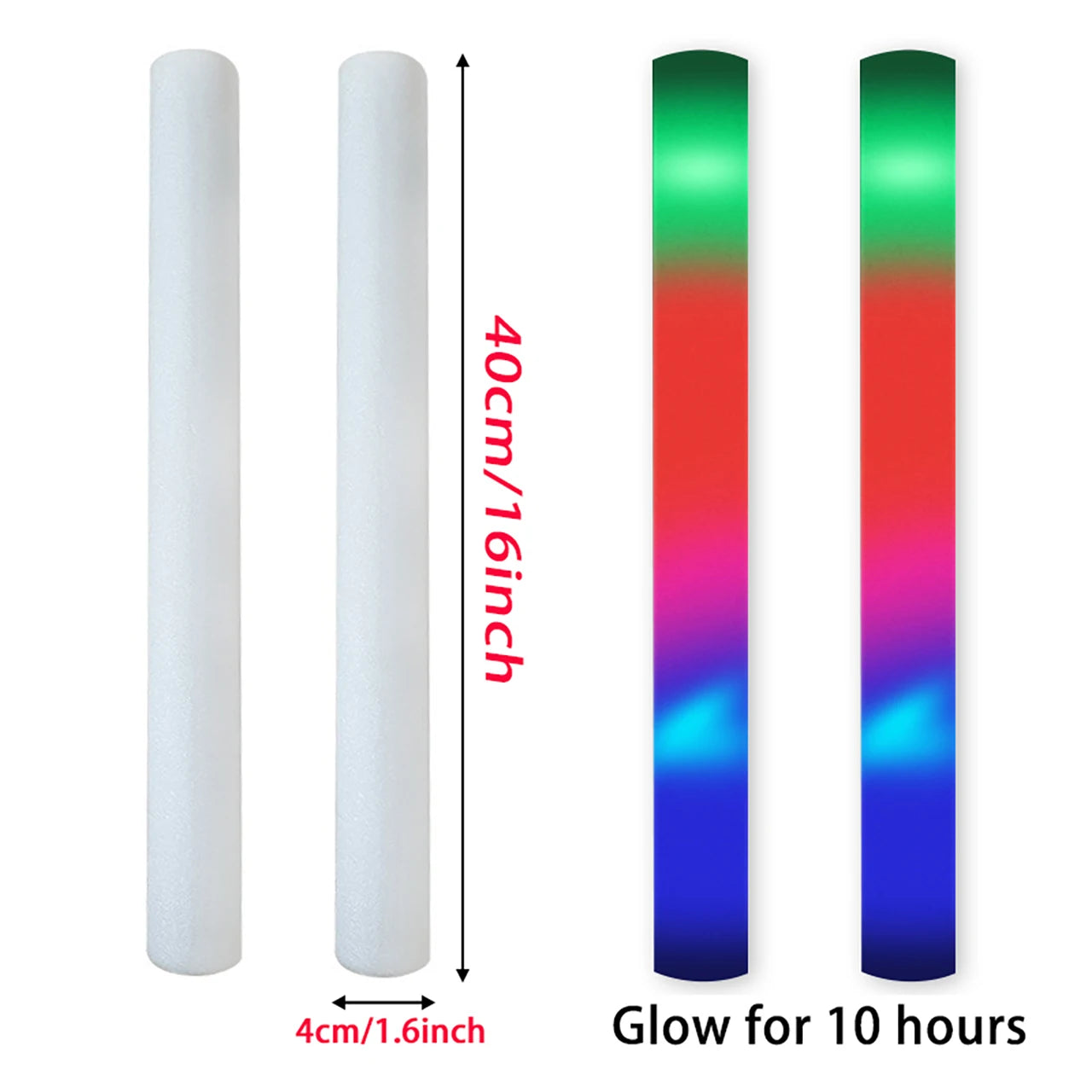 Bulk Orange LED Glow Sticks, 15, 30, 50, 60 Pack
