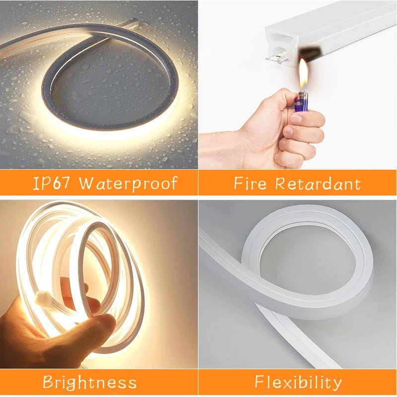 Embedded Silicone Lampshade LED Strip Lights 12/24V