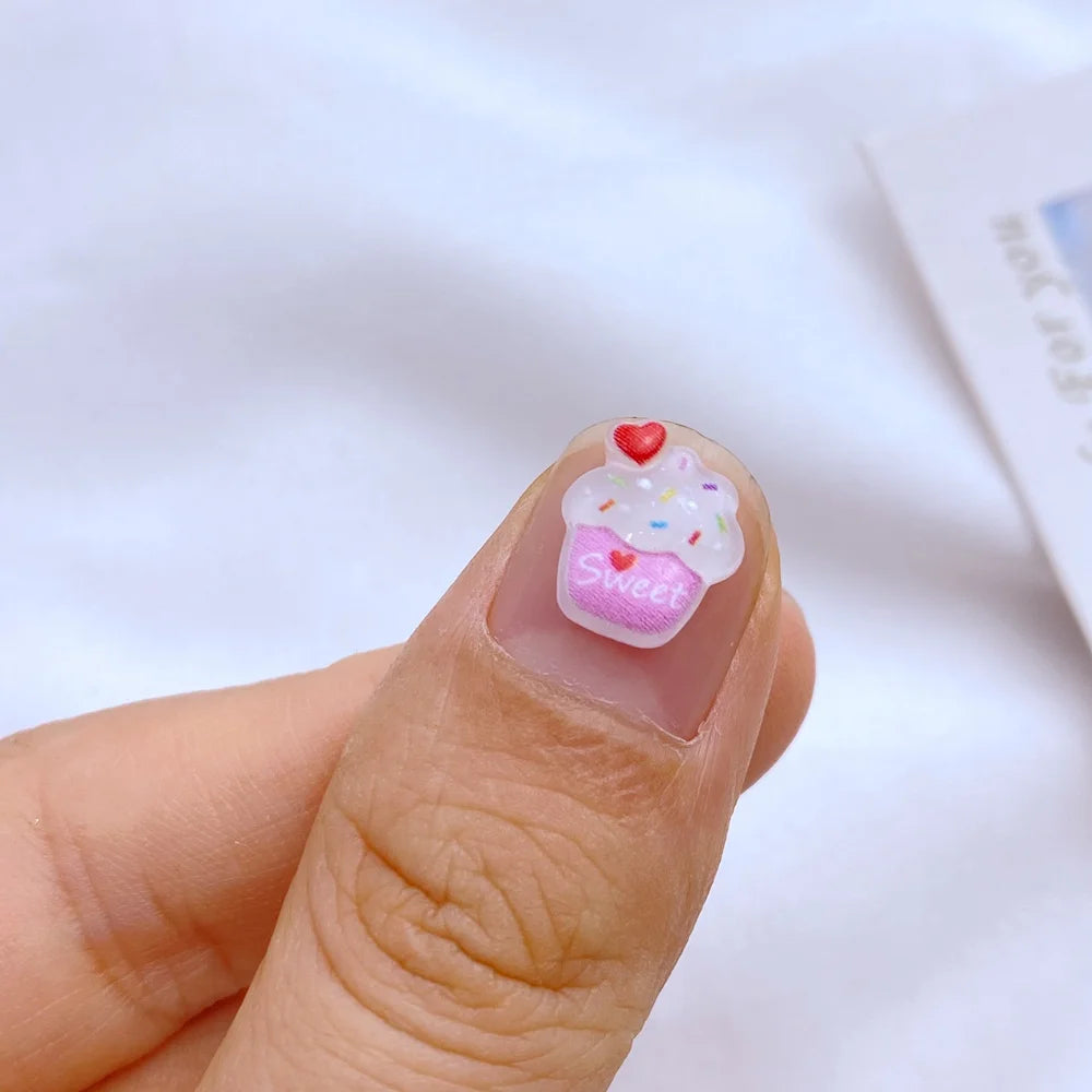 50 pieces of colorful mini sparkling popsicle ice cream nail art resin