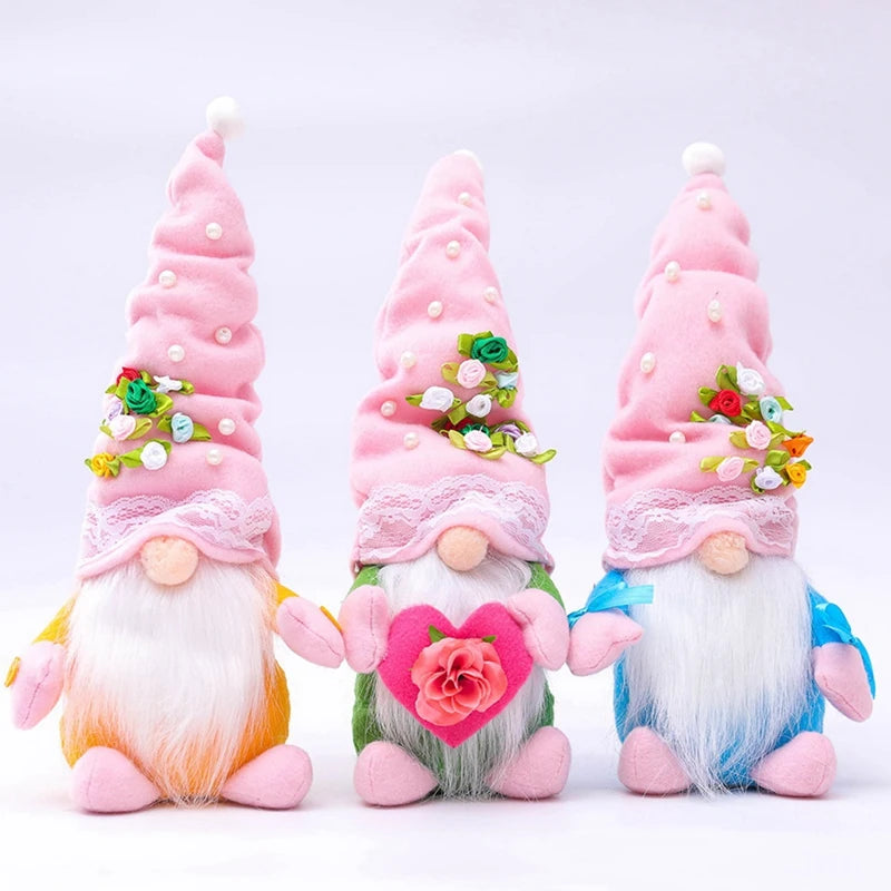 3PC Valentine's Day Gnome with decorated top Hat