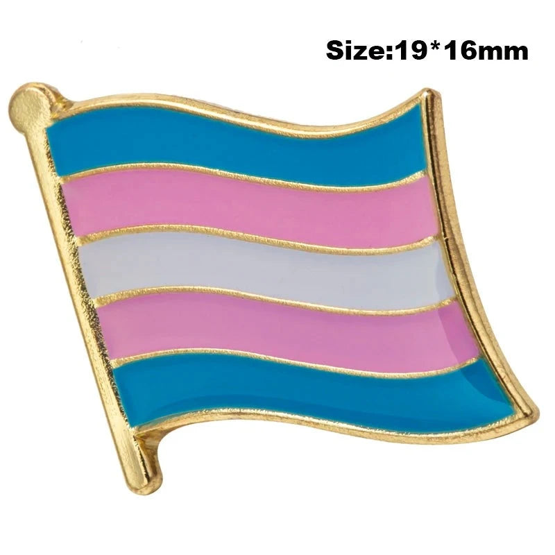 Metal Pin Flag Gay Pride Set Square Buttons for Clothes