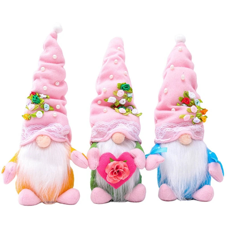 3PC Valentine's Day Gnome with decorated top Hat
