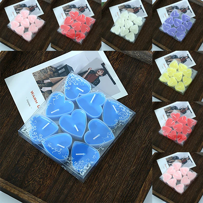 9Pcs Decoration Heart-Shaped Fragrance Candles