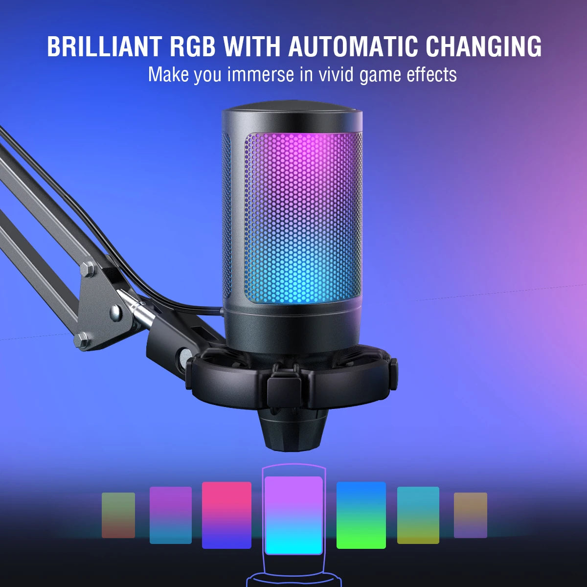 USB Gaming Microphone Kit for PC,PS4/5 Condenser Cardioid Mic Set with Mute Button