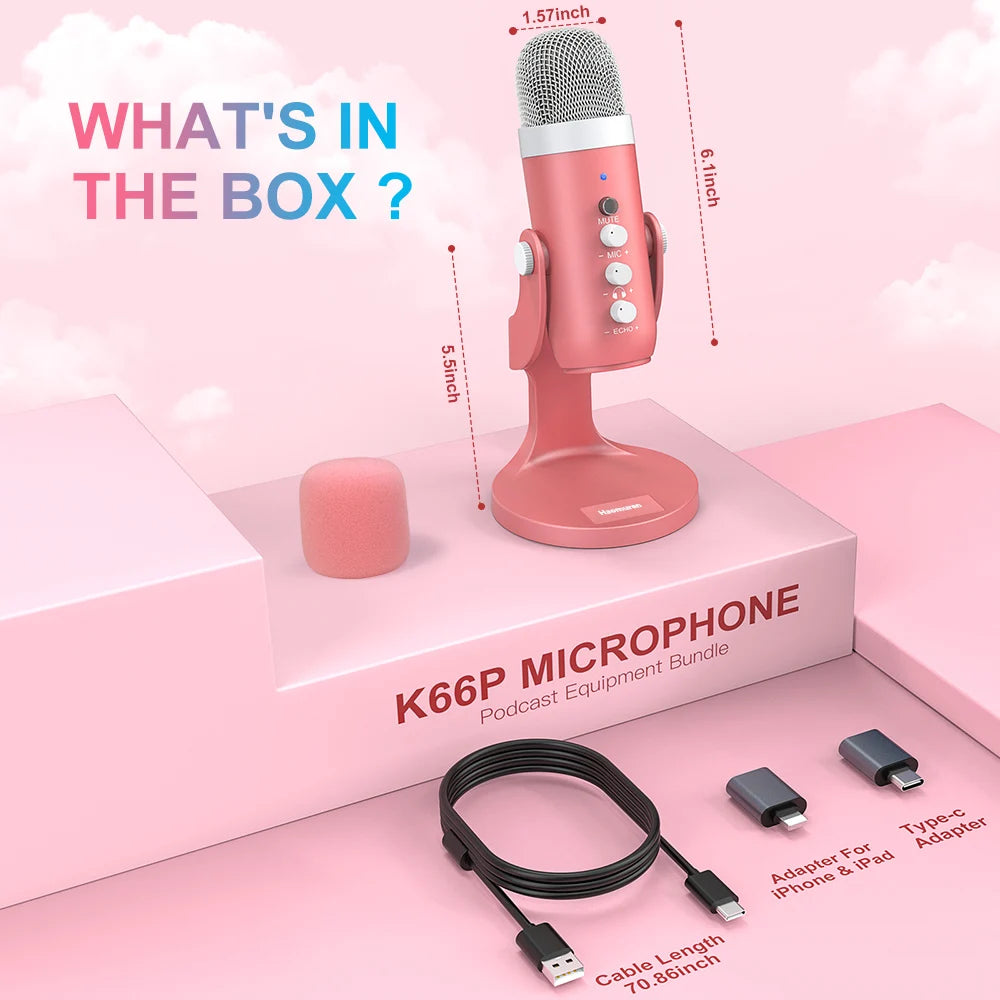 USB Computer Mic, for PC phone with Headphone