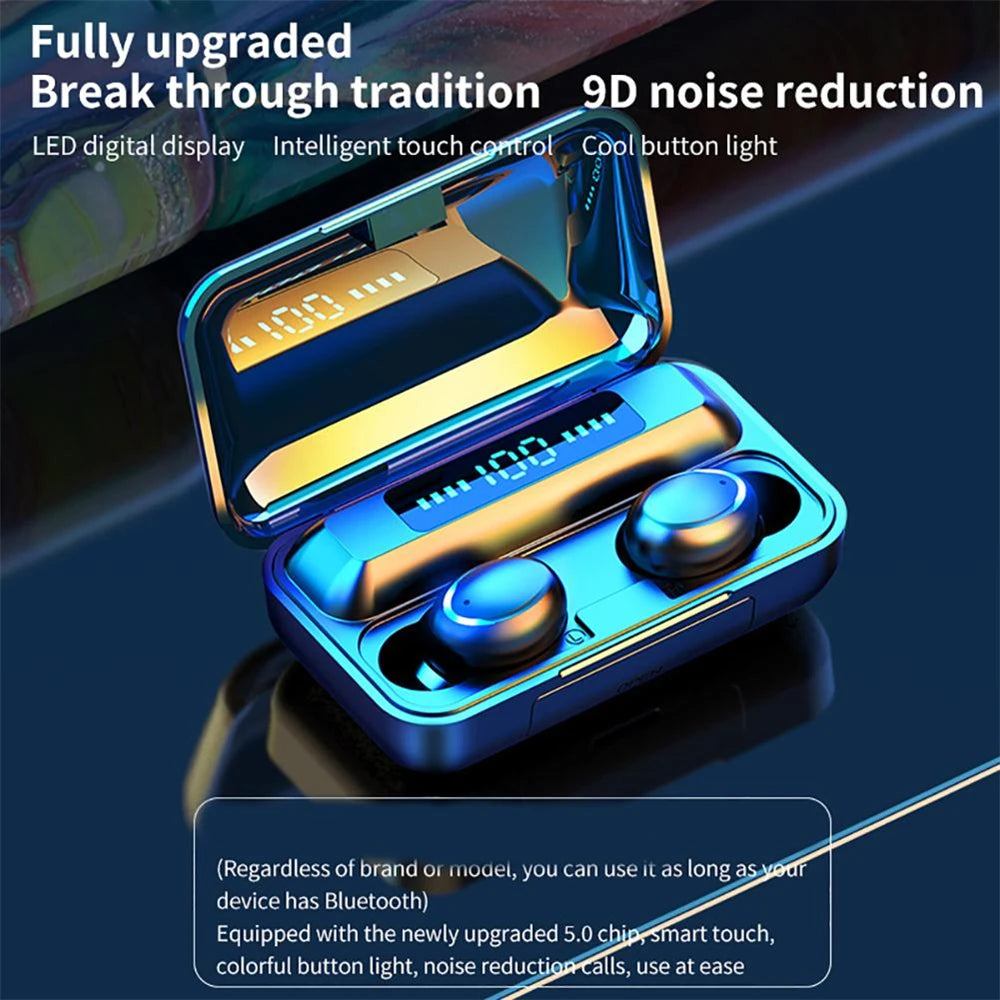 Wireless Earphones Bluetooth LED Dislpaly Waterproof