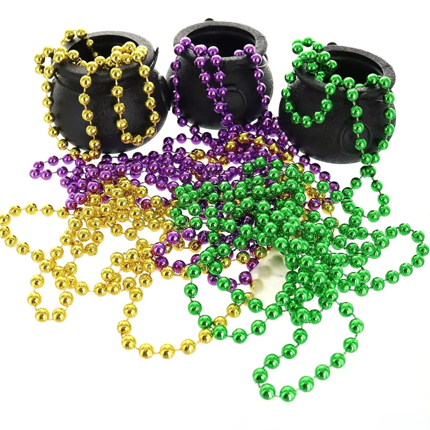 Mardi Gras Beaded Necklace 30 Pcs 33 Inches Long 7mm