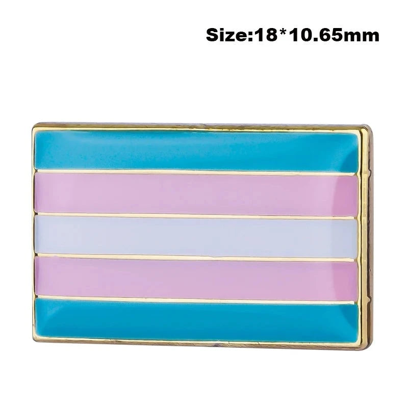 Metal Pin Flag Gay Pride Set Square Buttons for Clothes