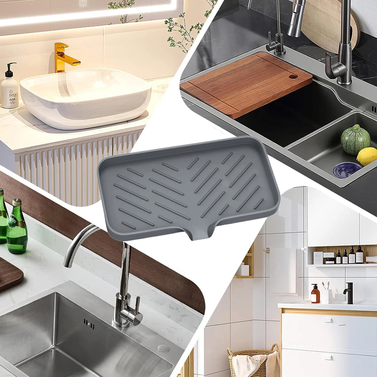 Kitchen/Bathroom Self Draining Anti-slip Sponge Soap Holder