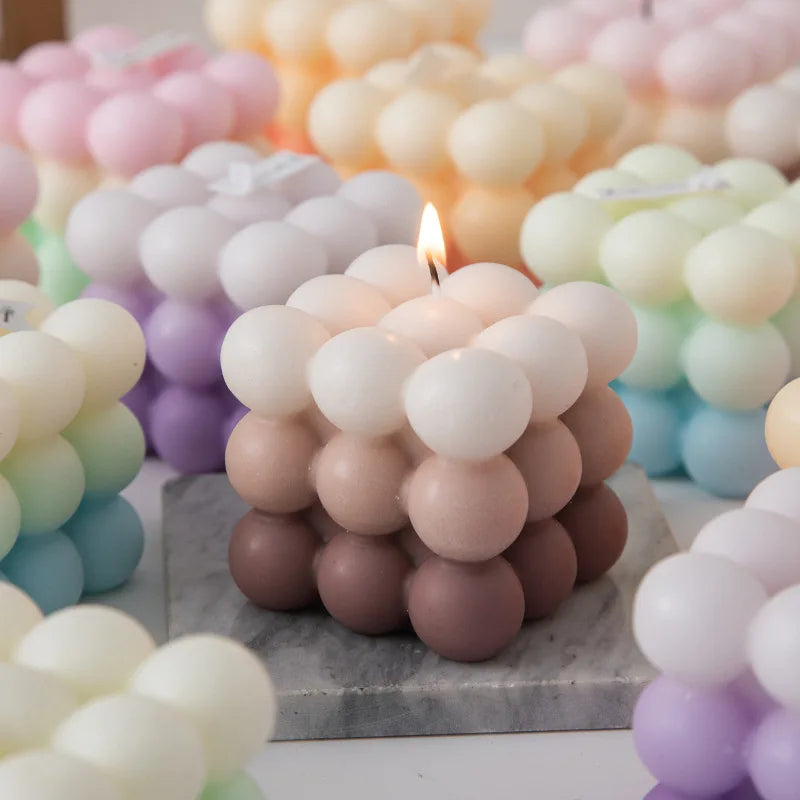Aromatic scented candles bubble square