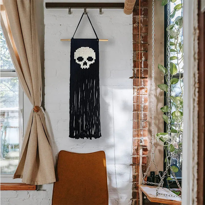 Skull Fringe Wall Hanging Halloween Day