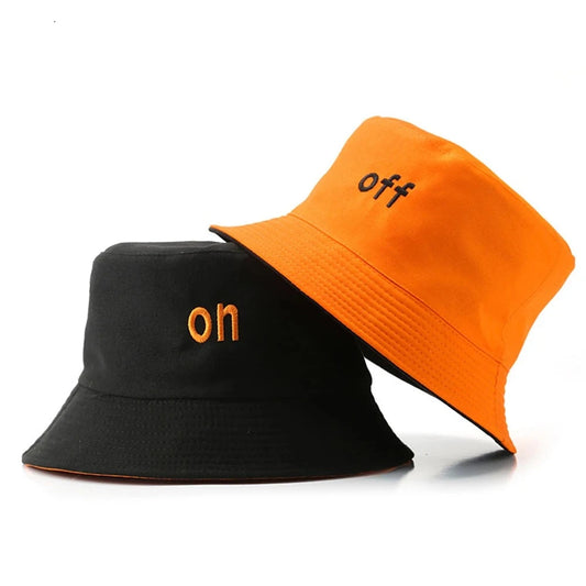 FS Orange Bucket Hats For Men Women Summer Cotton Streetwear