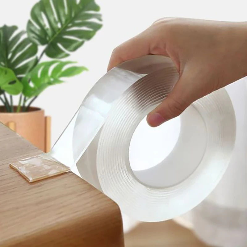 1/2/3/5M Double Sided Transparent Reusable Waterproof Adhesive Tapes