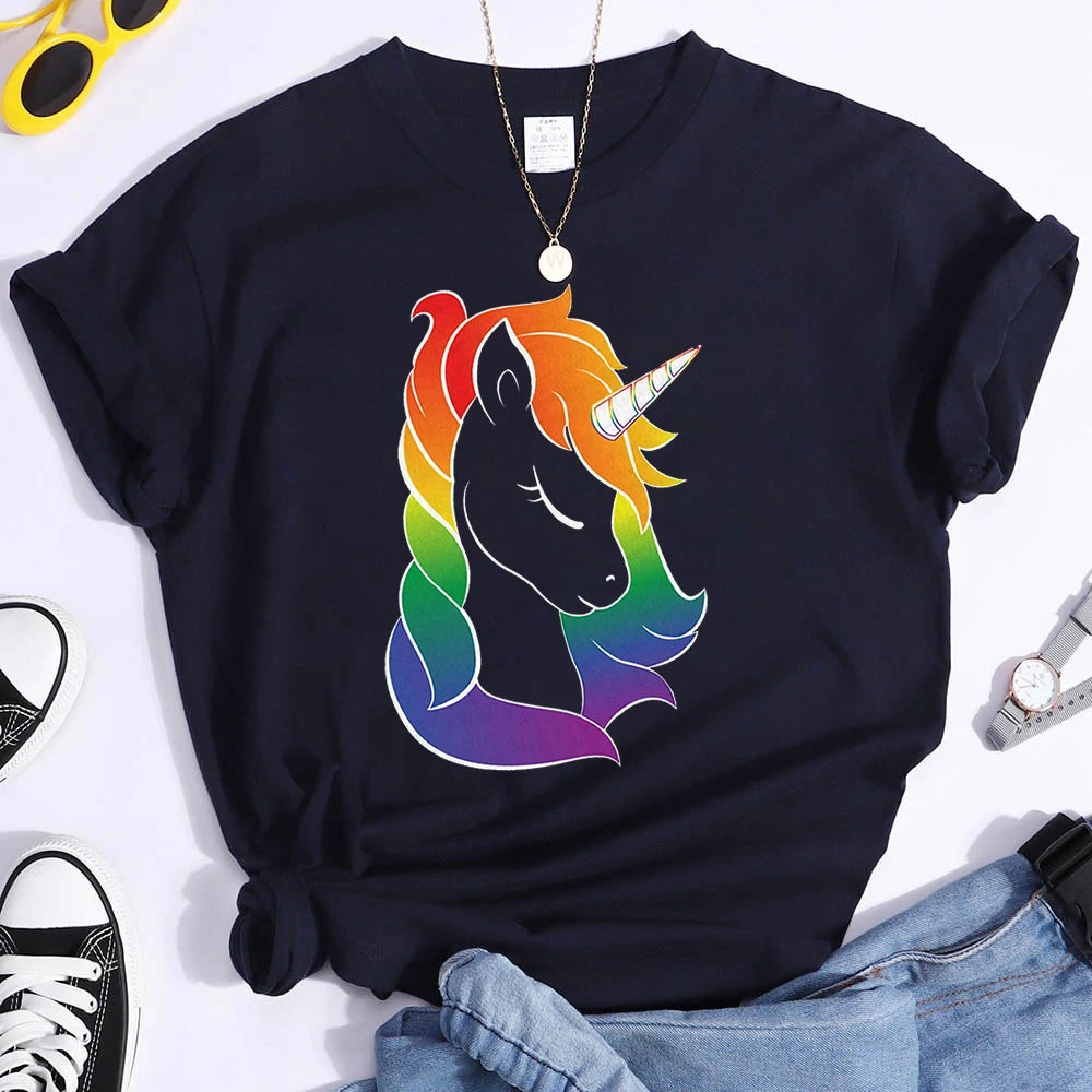 Funny Unicorn Gay Pride Women T Shirt