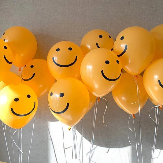 100pcs Orange Smile Latex Balloons 10inch