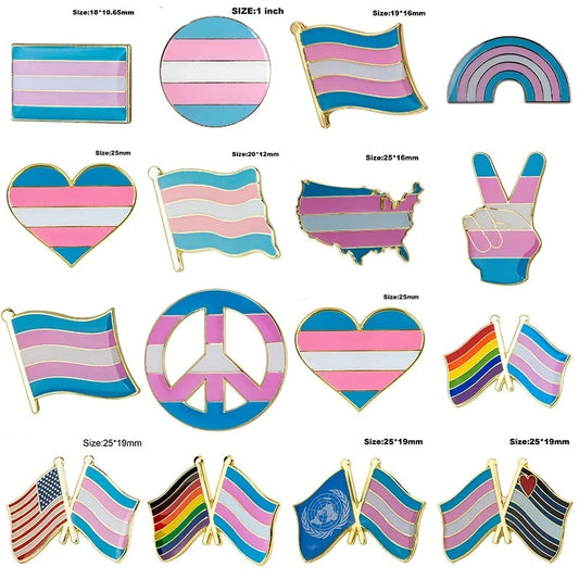 Metal Pin Flag Gay Pride Set Square Buttons for Clothes