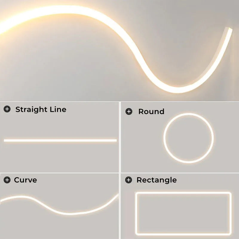 Embedded Silicone Lampshade LED Strip Lights 12/24V