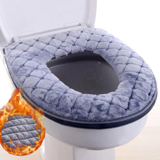 Bathroom Toilet Seat Cover Warm Plush 37cm×44cm
