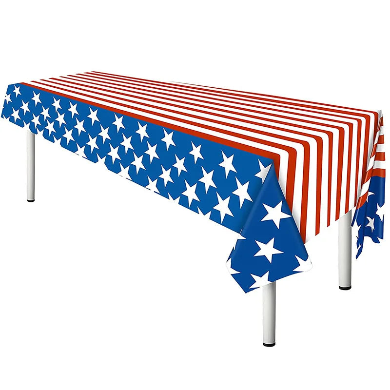 American Flag Plastic Disposable Tablecloths Rectangle