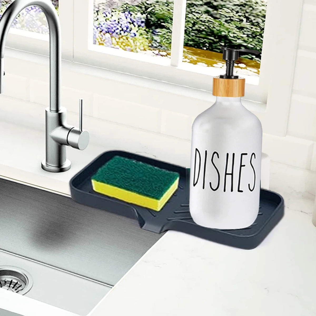 Kitchen/Bathroom Self Draining Anti-slip Sponge Soap Holder