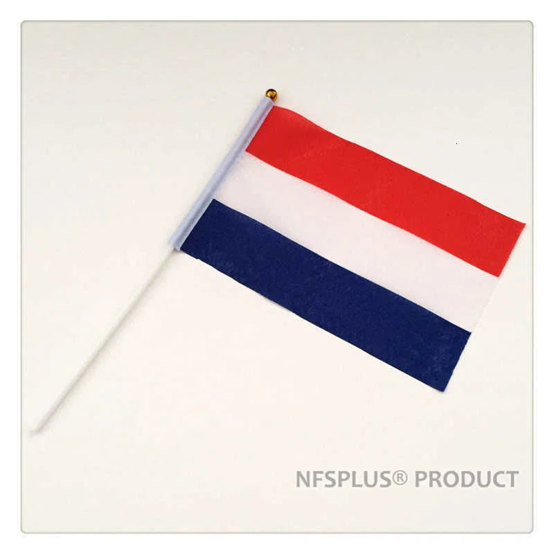 10 Pack Hand Held Netherlands Flags 14x21cm Polyester