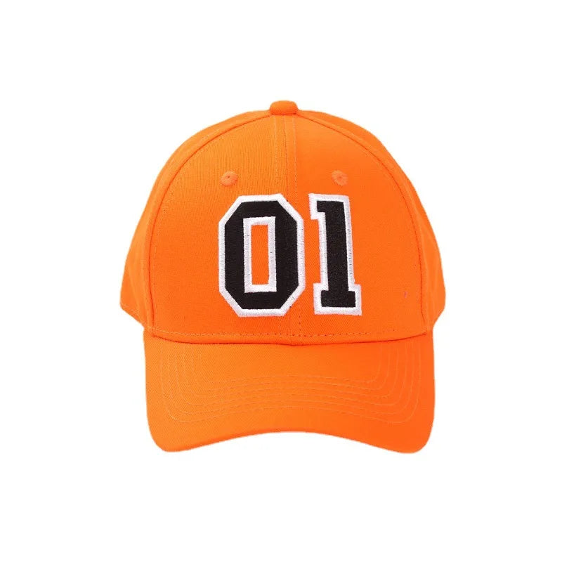 Embroidered Cotton Cosplay Hat Orange Adjustable Baseball Cap