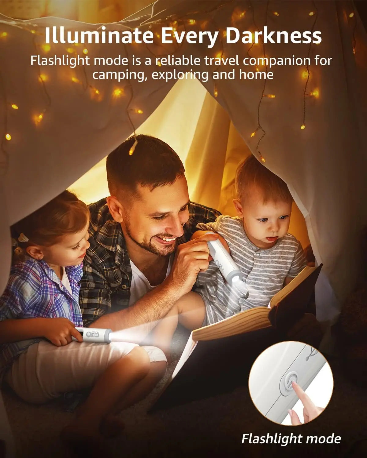 LED Motion Sensor Night Light 2 in 1 Portable Flashlight