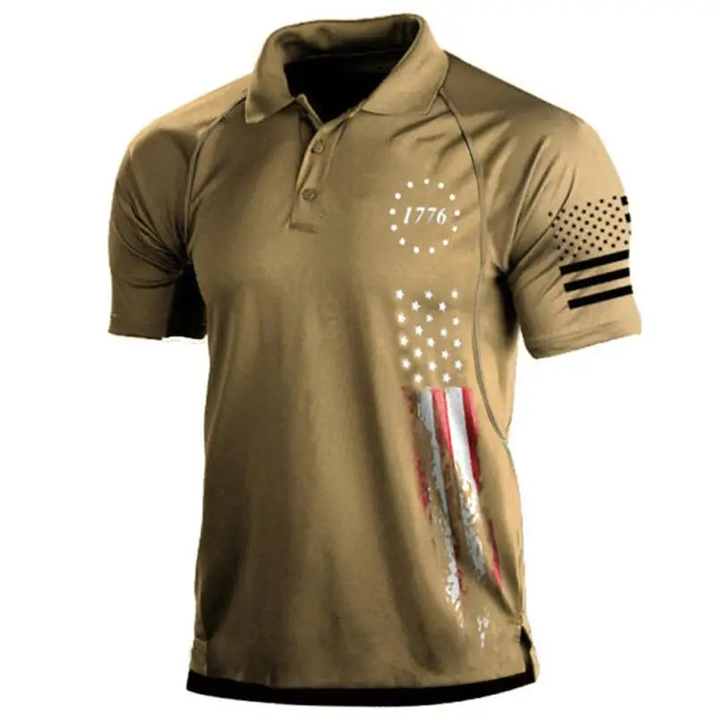 1776 Independence Day Military Polo Shirt Men