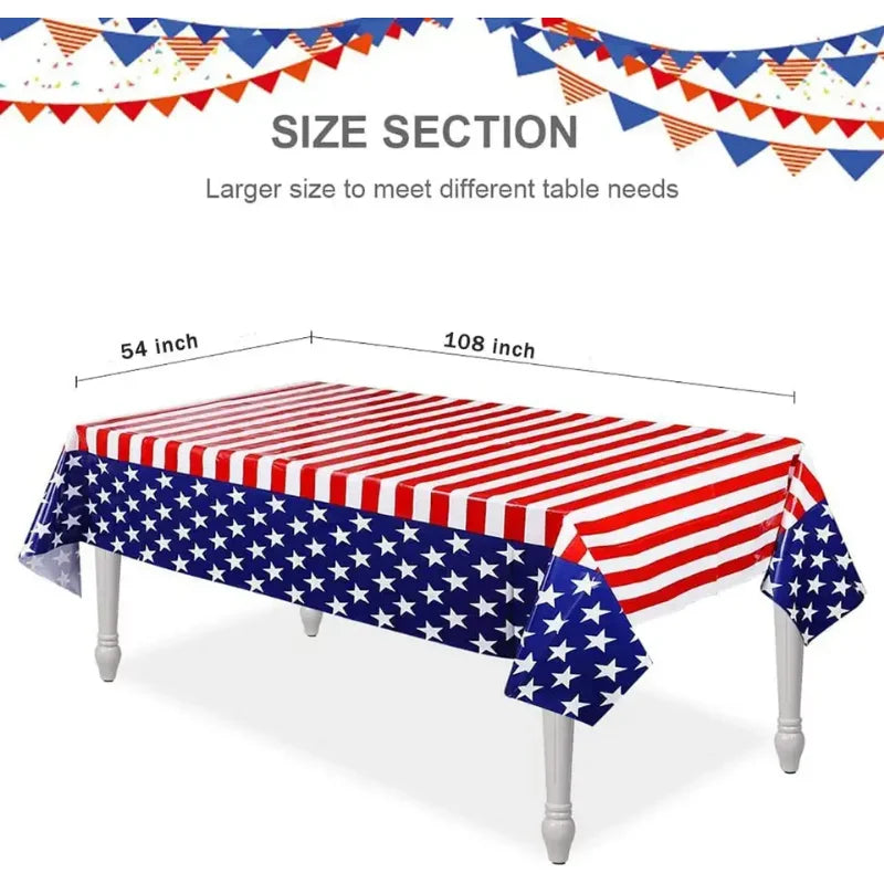 American Flag Plastic Disposable Tablecloths Rectangle