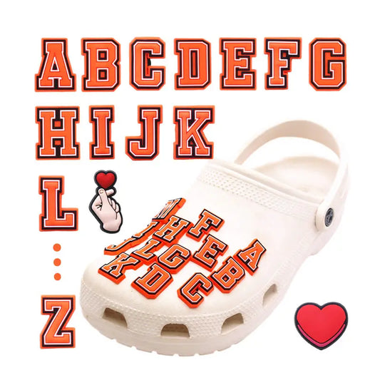 1pcs Fashion Orange Letters for Sandals