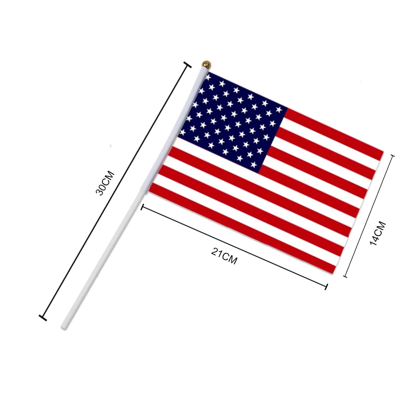 10PCS American Stick Flags Hand Waving Flag USA