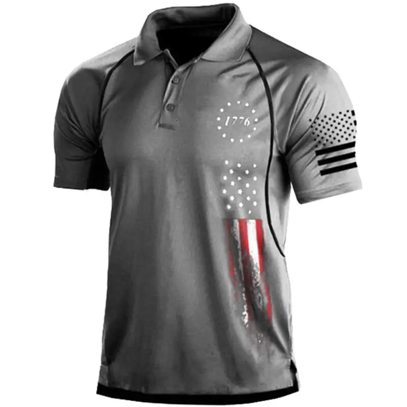 1776 Independence Day Military Polo Shirt Men