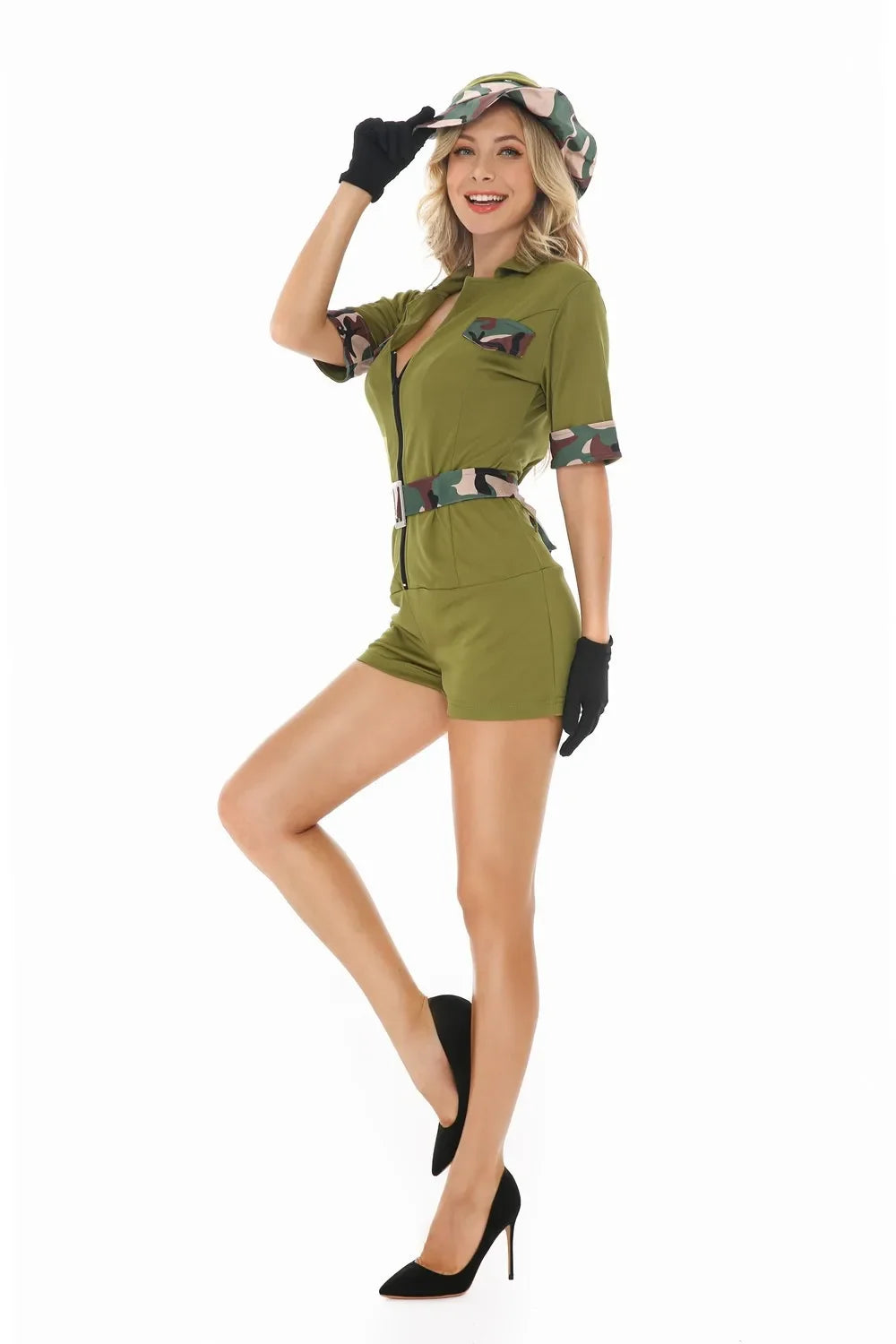 Sexy camouflage officer uniform party costume